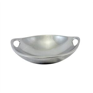 Nambe Alloy 10 Inch Handled Bowl Vintage 1999 Modern Designed by Neil Cohen